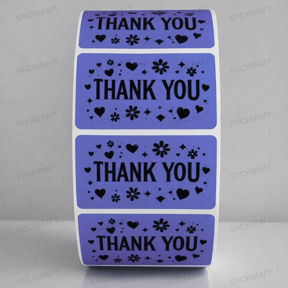 Thank You Stickers 2x1 Inch – 100 Pack for Gifts, Mail & Packaging Boutique Pack